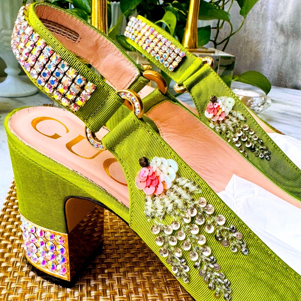 GUCCI fabric upper slingback heels EUR 42 US 12 - Picture 3 of 5